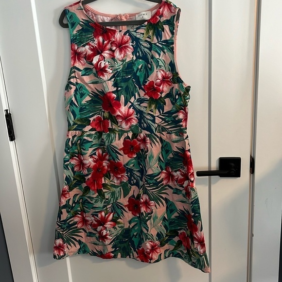 Everly Nordstrom Floral Linen Shift Dress Large - Picture 3 of 10